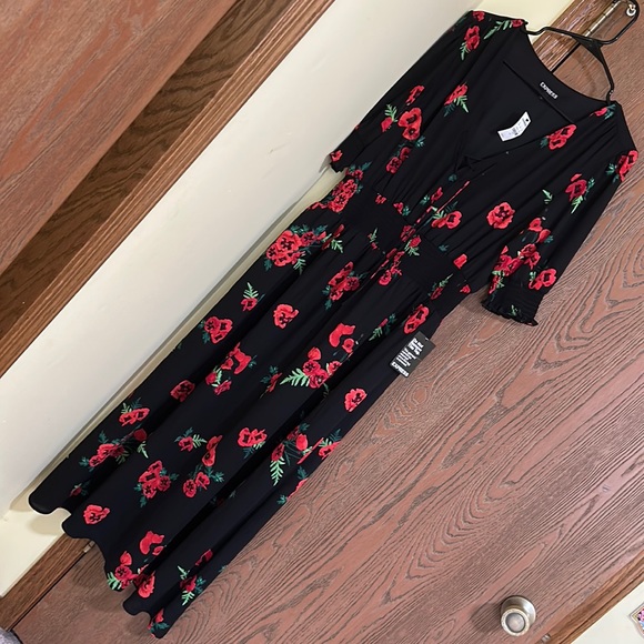 express red floral maxi dress Red Floral Maxi Dress: Boho Sleeveless Rayon Sundress